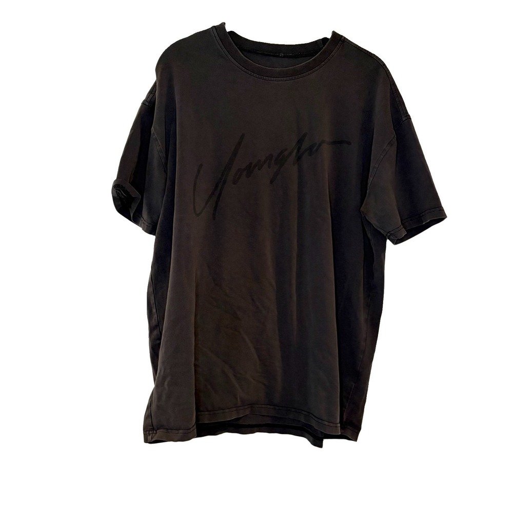 YoungLA Logo Graphic T-Shirt Dark Gray Charcoal Crew Size Small